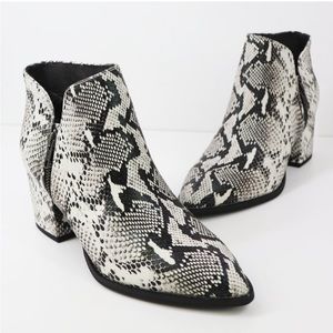 Snakeskin bootie